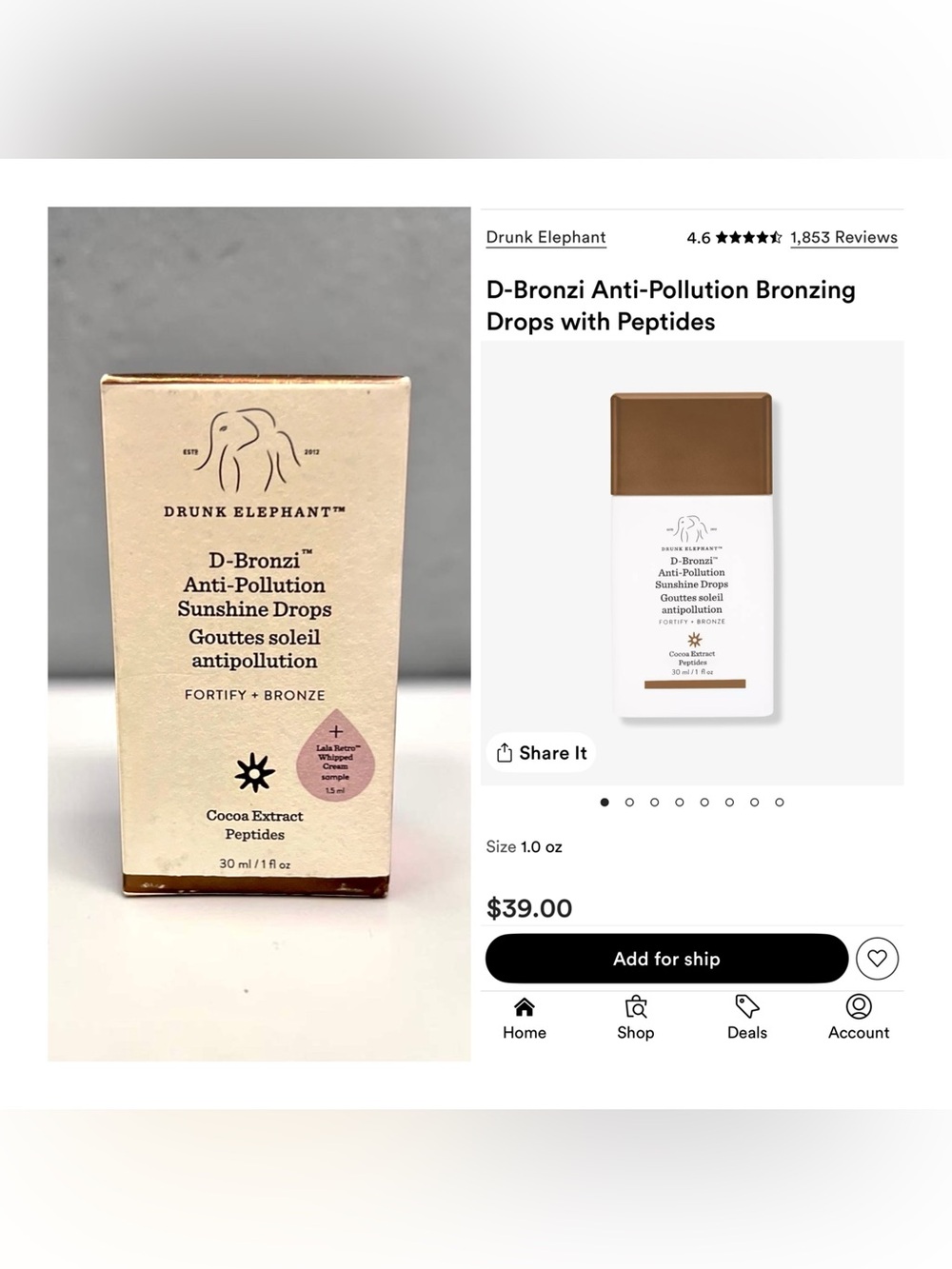 Drunk Elephant D-Bronzi Anti-Pollution Sunshine Drops